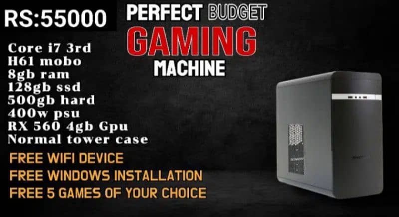 Gaming Pc/best for gta5 pubg/gaming system/RGB gaming pc 7