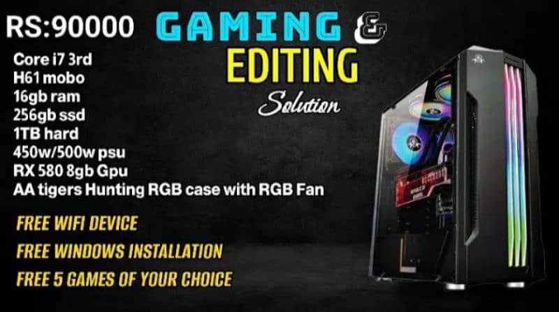 Gaming Pc/best for gta5 pubg/gaming system/RGB gaming pc 9