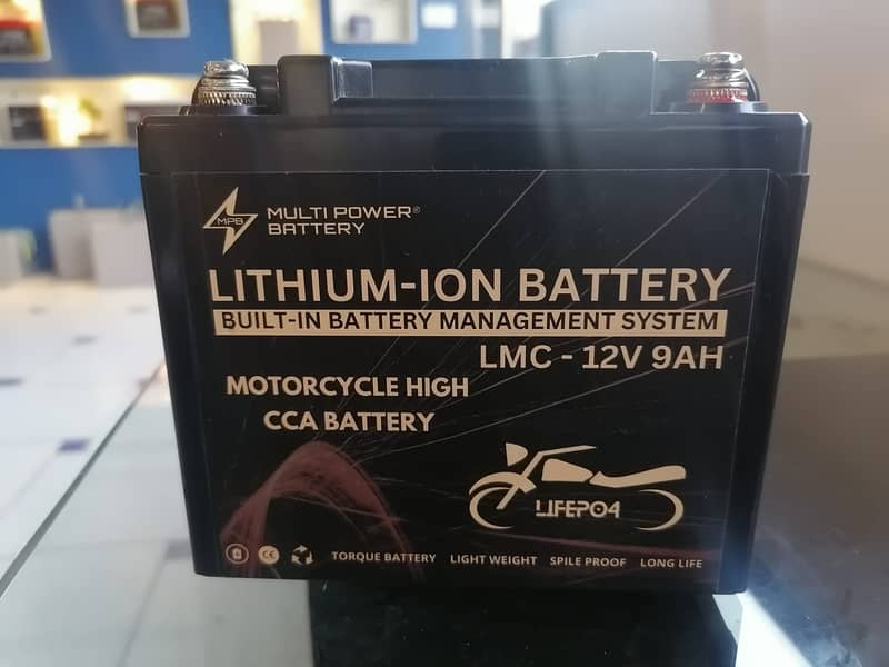 12V 9AH LITHIUM-ION BATTERY - MOTORCYCLE HIGH CCA BATTERY - LIFePO4 5