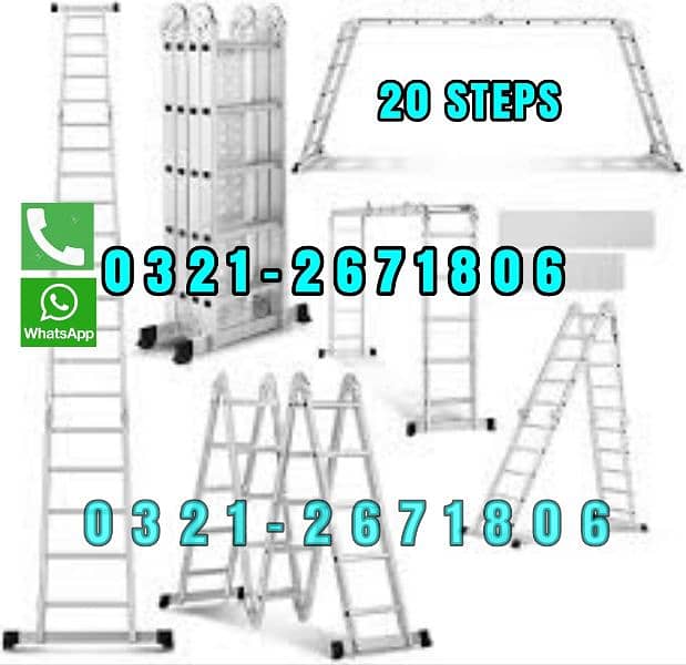 ALMUNIUM LADDER 20 FT BEST USE FOR CLEANING GYM AND OTHER ACTIVITY 0