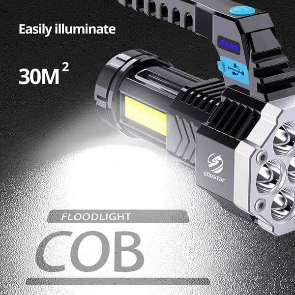 High Power Rechargeable Led Flashlights 7LED Camping Torch Wit 3