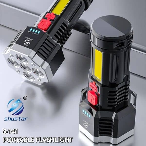High Power Rechargeable Led Flashlights 7LED Camping Torch Wit 5