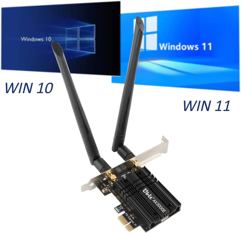 Ubit WiFi 6 AX3000E Wireless Card, Max 2974Mbit/s, Tri-Bands (6G/5G/2. 2