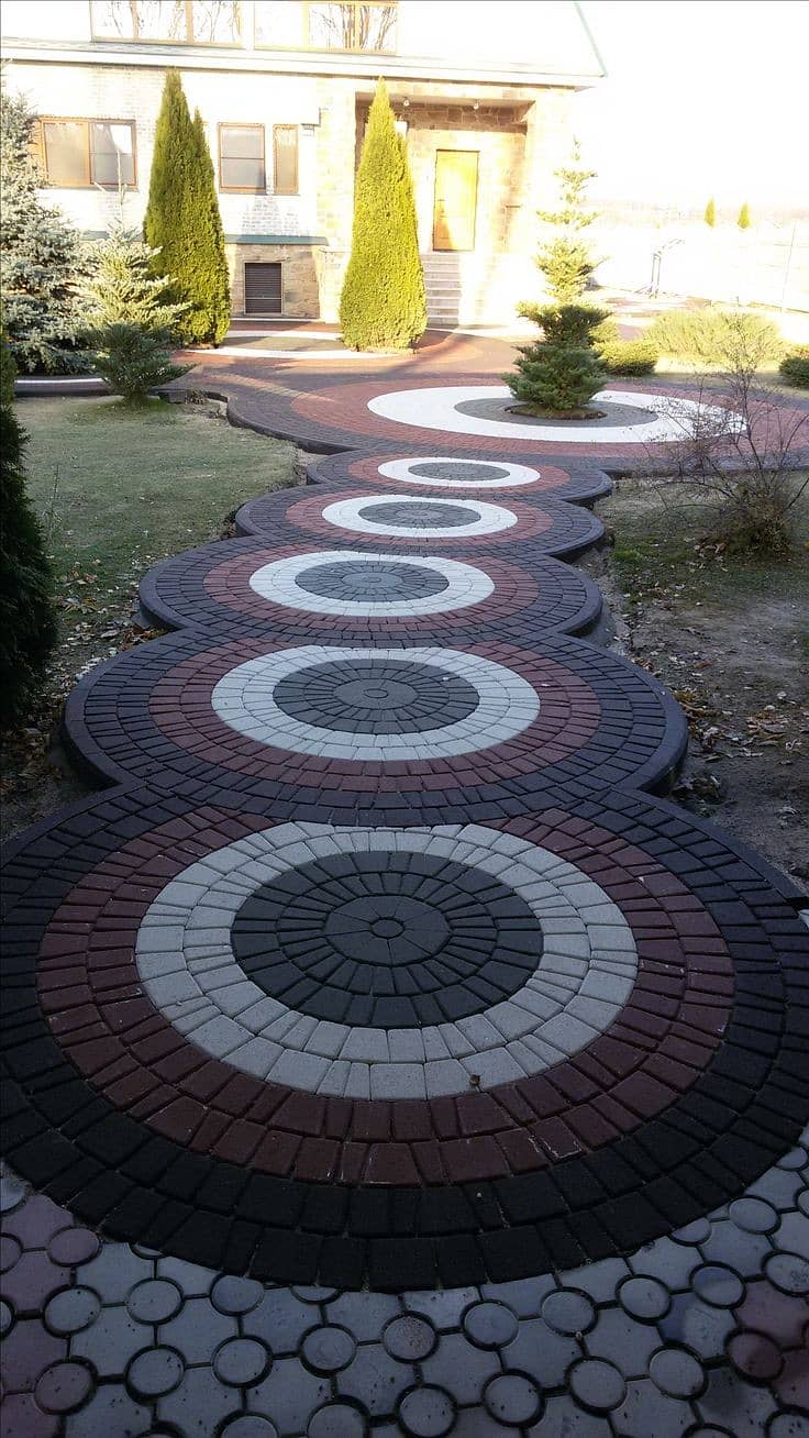 Fan shaped Paver|outdoor tiles|paving stone|Tuff tiles | Flooring 1