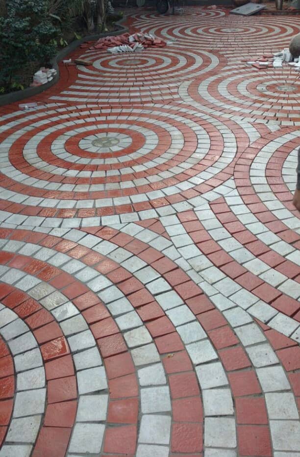 Fan shaped Paver|outdoor tiles|paving stone|Tuff tiles | Flooring 4