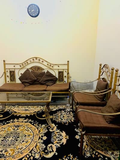 5 Seater Iron Sofa Set with Iron Table