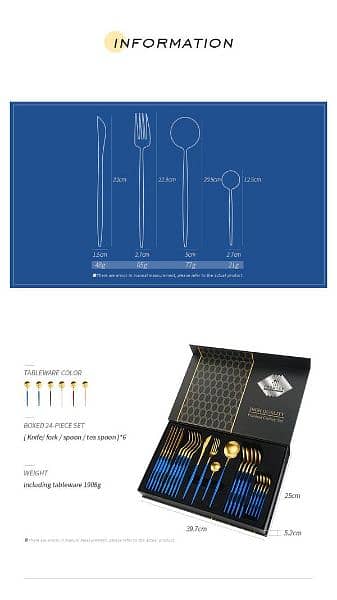 New Golden Black Stenless steel Cutlery Set 1