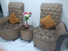 2 Sofa chairs With Small round table