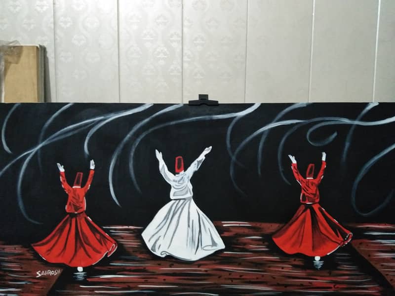 Sufi painting #darvesh #whilring darvesh oil painting 4