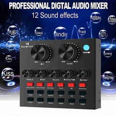 V8 Audio Sound Card Live streaming sound effects,audio mixing vocalist 0