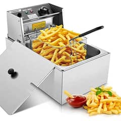 6 LITER DEEP FRYER ELECTRIC PURE STEEL FRYING MACHINE COMMERCIAL 2500W