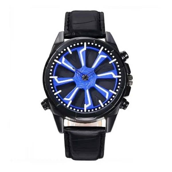 Rotating Car Rim Style Wrist Watches 0