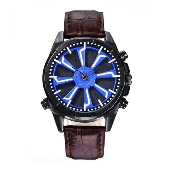 Rotating Car Rim Style Wrist Watches 3