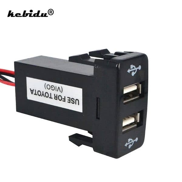 Dual USB Ports Dashboard Mount Fast Charger 5V for Toyota Car 15