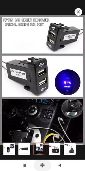 Dual USB Ports Dashboard Mount Fast Charger 5V for Toyota Car 18
