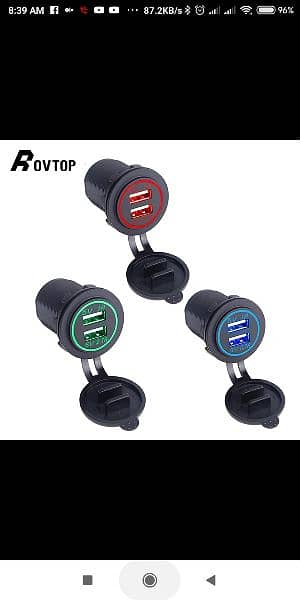 Dual USB Ports Dashboard Mount Fast Charger 5V for Toyota Car 19