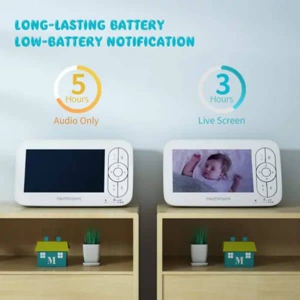 HeimVision Video wifi Baby Monitor Camera 5'' LCD Display 10