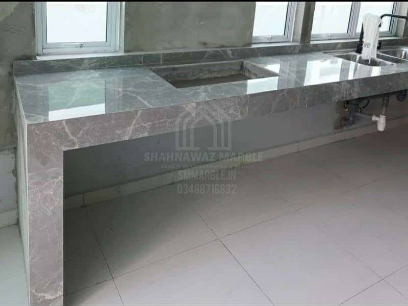 Marble and granite for flooring , stairsteps , vanity , kitchen slab 7