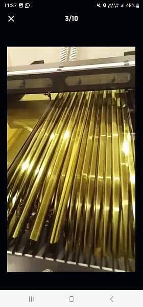 golden mirror acrylic strips, decoration strip, golden wall strip 1