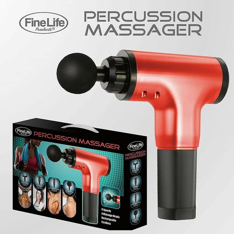 FineLife Products Deep Tissue Percussion Red Massage Gun 0