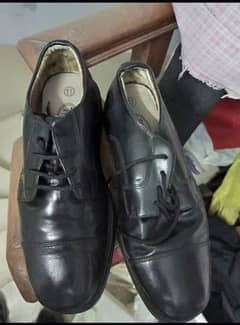 Black Leather shoes size 9