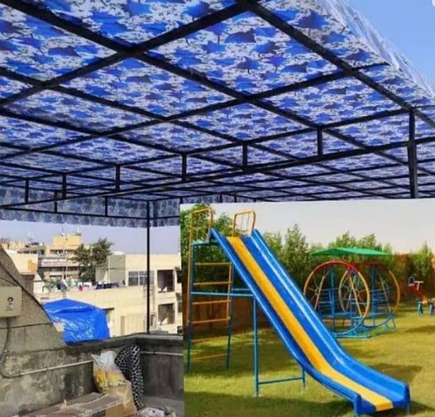 play ground swigs and roof parking shades/watsap/03142344544 0