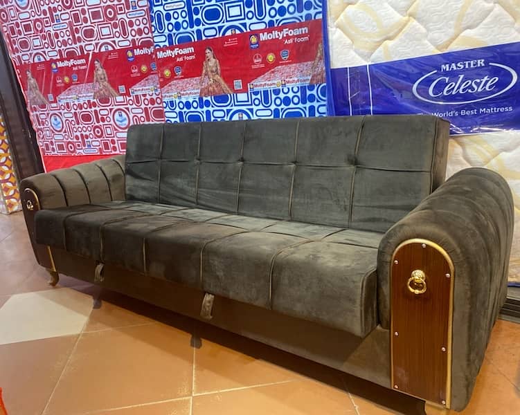 sofa cum bed (2in1)(sofa+bed)(Molty foam )(10 years warranty ) 15