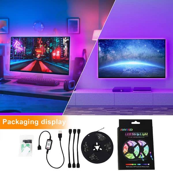 ANVOSED LED Strip Lights 3m with APP Remote, Music Sync, for Bedroom 5