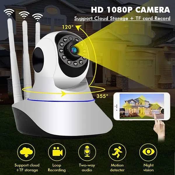 Intelligent 3-Antenna Moving Camera Full HD 360° 03020062817 0