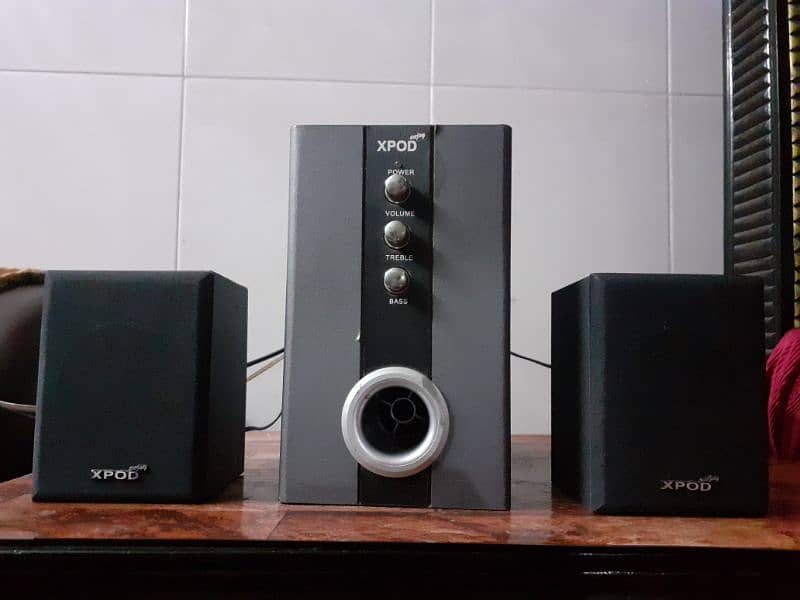 Xpod Sound System Music System with Boofers Voofers two Speakers Aux 4