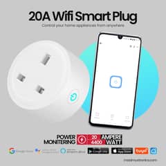 3 Pin Smart Wifi Plug 20A – UK Plug – Power moniter