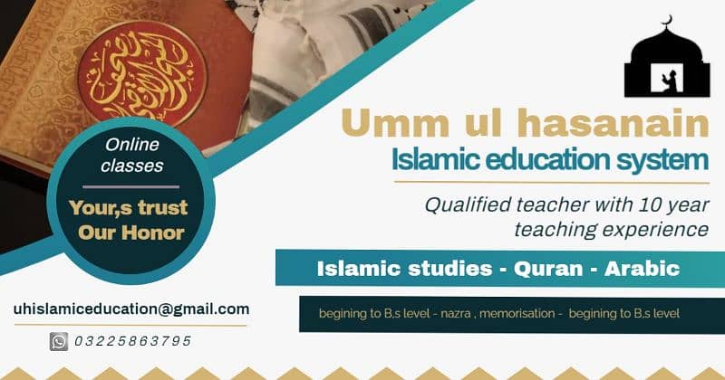 Online teacher for Quran , Arabic and Islamic studies 0