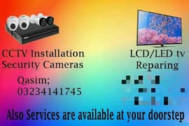 led tv repairing & install also cctv security cameras