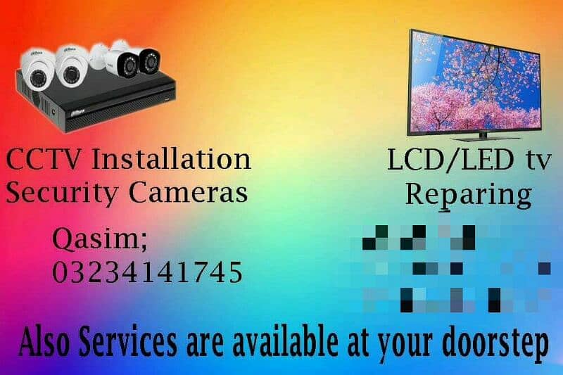 led tv repairing & install also cctv security cameras 0
