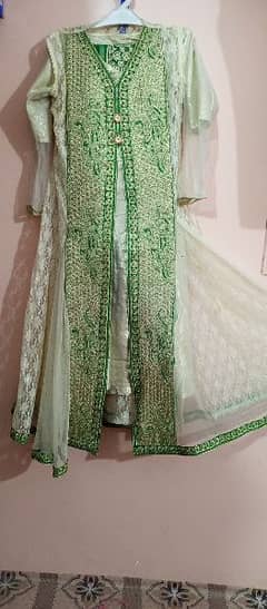 Green frok pajama dhupta and shimr shamiz 0