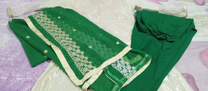 Green frok pajama dhupta and shimr shamiz 3