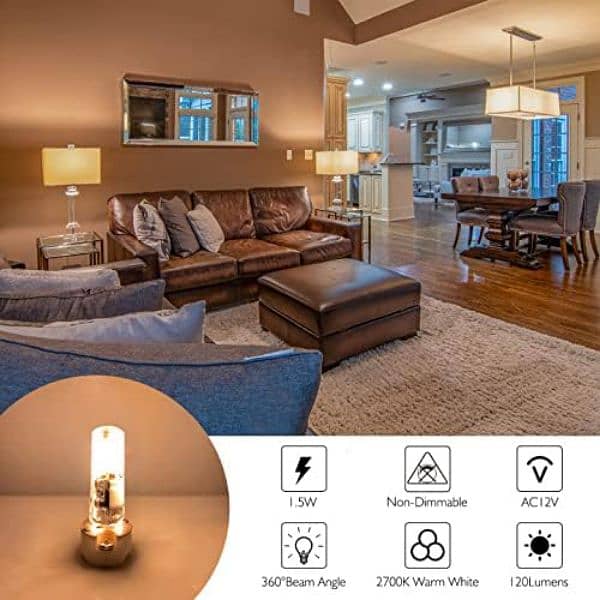 10Pack) Eco. Luma G4 LED Bulb. No Flicker 360° Beam Angle 7