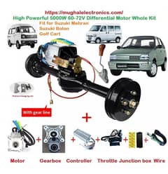 DC Motor AC Induction Electric Car Kit 5000W Whole Differential Axle