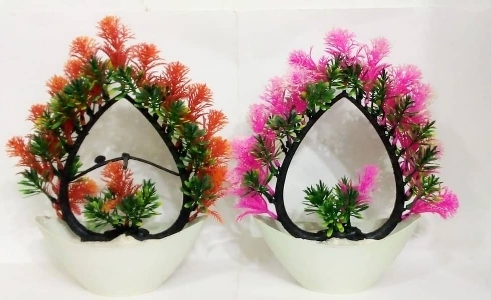 Artificial Flowers pots Ship Shape (Pack of 2) 2