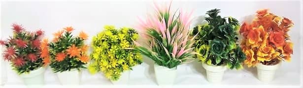 Artificial Flowers Mini Plastic pots (pack of 2)
