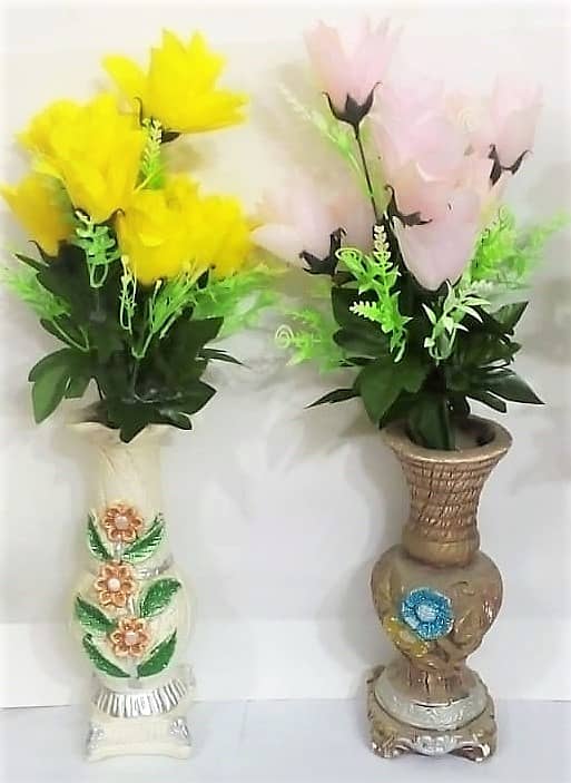 Artificial Flower with Vase (pack of 2) 1