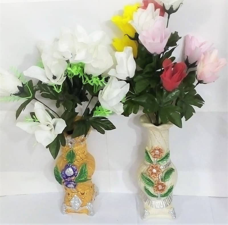 Artificial Flower with Vase (pack of 2) 2