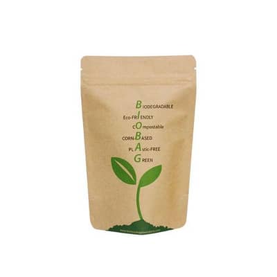 Kraft paper standup zipper bags with brand customisation