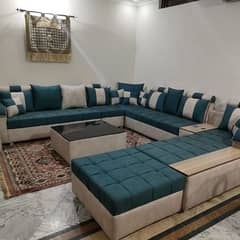 new ten seater sofa with four stools