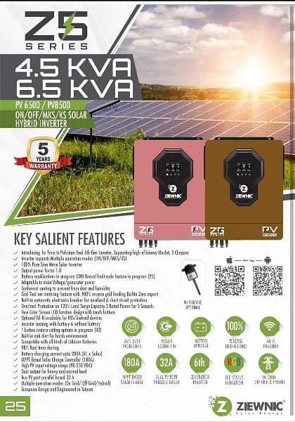 Ziewnic Z5 Solar Hybrid Inverter 4.5 (KVA) 6G PV6500 1