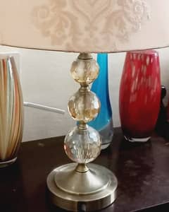 Pair of Crystal Lamps With 4 lamp Caps