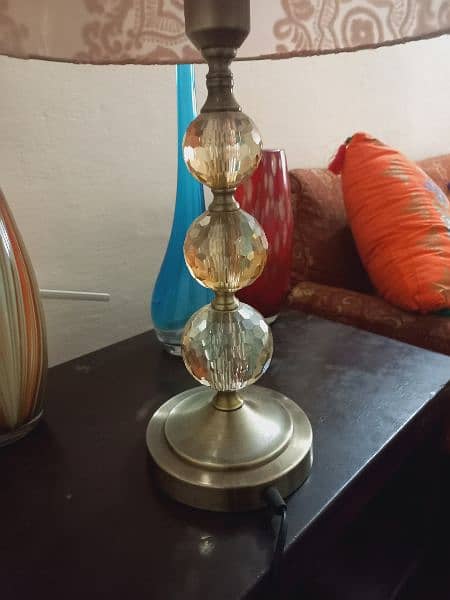 Pair of Crystal Lamps With 4 lamp Caps 1