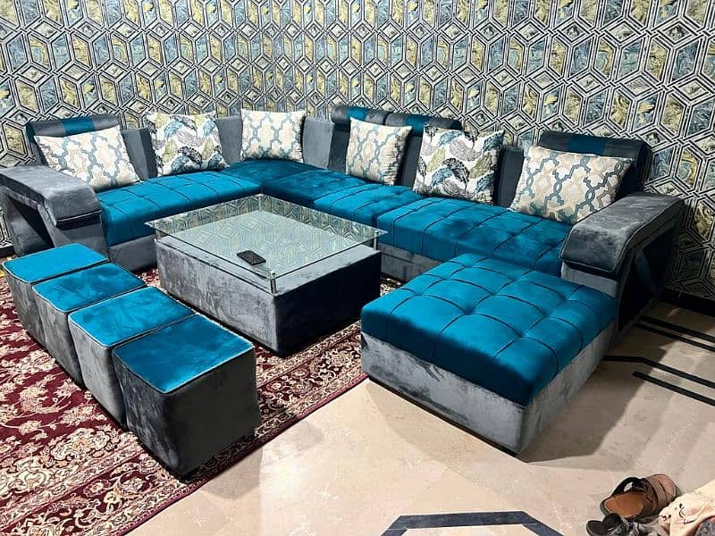 new ten seater sofa with four stools 9