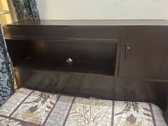 wooden bed with attached cupboard 0