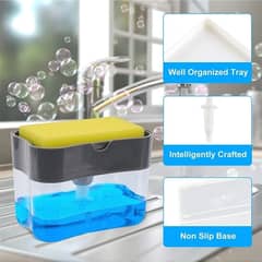 2-In-1 Liquid Soap Dispenser Soap Pump Sponge Press With Washing Spong